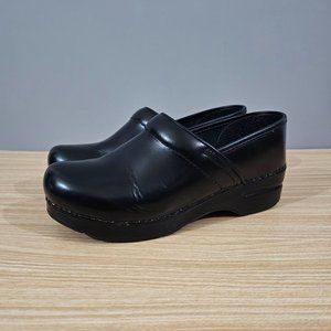 Dansko Clog Professional Womens Black Leather Size Eu 39 Shoe